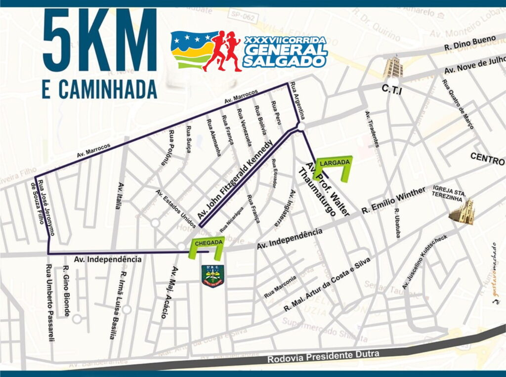 corrida general salgado 2026 percurso 5km